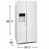 Frigidaire 22.3 Cu. Ft. 33" Standard Depth Side by Side Refrigerator - (FRSS2323AW) - FRIGIDAIRE
