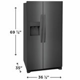 Frigidaire 25.6 Cu. Ft. 36" Standard Depth Side by Side Refrigerator - (FRSS2623AD) - FRIGIDAIRE