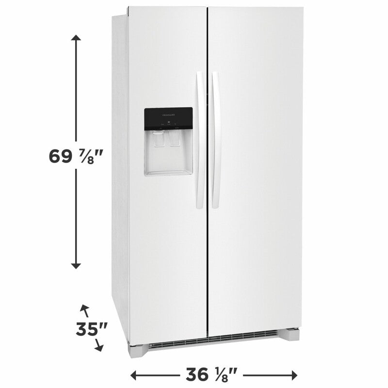 Frigidaire 25.6 Cu. Ft. 36" Standard Depth Side by Side Refrigerator - (FRSS2623AW) - FRIGIDAIRE