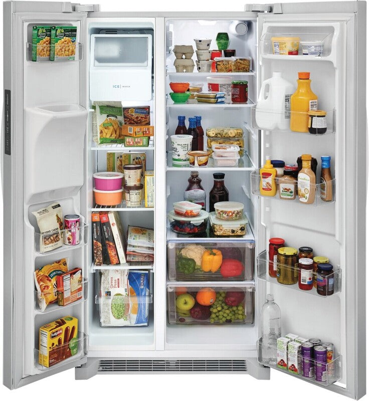 Frigidaire 25.6 Cu. Ft. 36" Standard Depth Side by Side Refrigerator - (FRSS2623AW) - FRIGIDAIRE