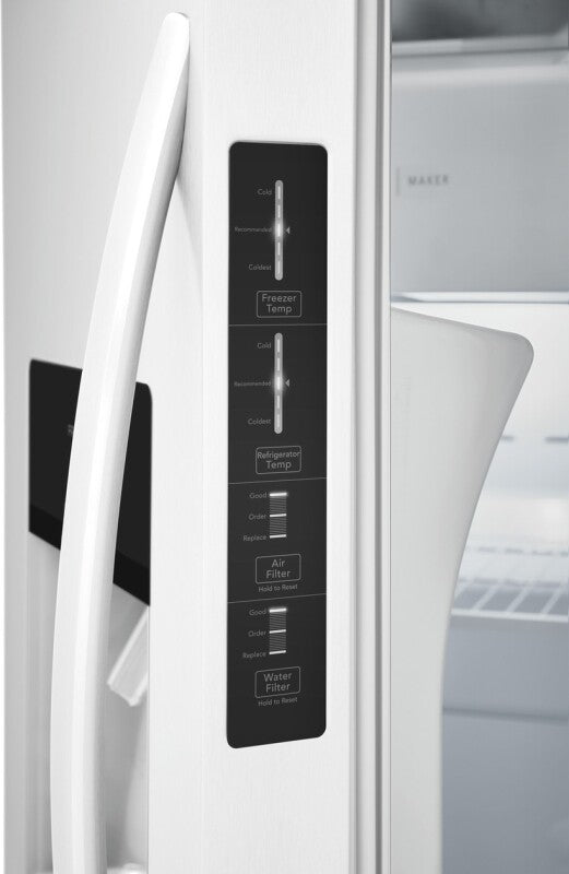 Frigidaire 25.6 Cu. Ft. 36" Standard Depth Side by Side Refrigerator - (FRSS2623AW) - FRIGIDAIRE