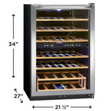 Frigidaire 45 Bottle Two-Zone Wine Cooler - (FRWW4543AS) - FRIGIDAIRE