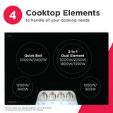 Frigidaire Gallery 30" Electric Cooktop with 4 Radiant Elements, SpaceWise Expandable &amp; EvenTemp, Stainless Steel
