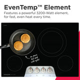 Frigidaire Gallery 30" Electric Cooktop with 4 Radiant Elements, SpaceWise Expandable &amp; EvenTemp, Stainless Steel
