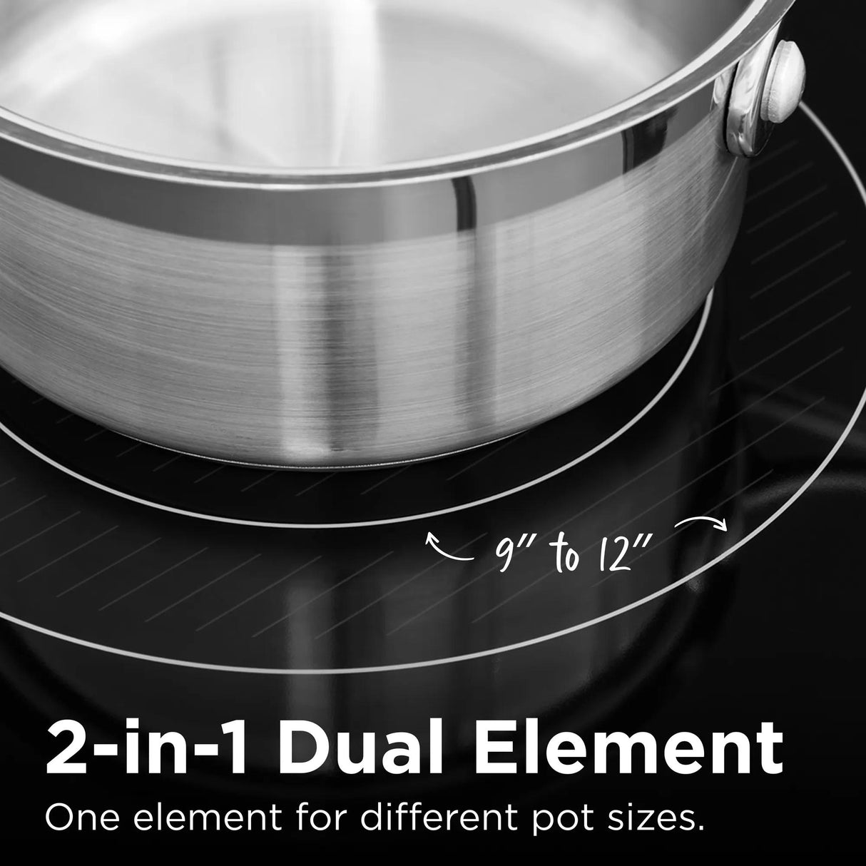 Frigidaire Gallery 30" Electric Cooktop with 4 Radiant Elements, SpaceWise Expandable &amp; EvenTemp, Stainless Steel