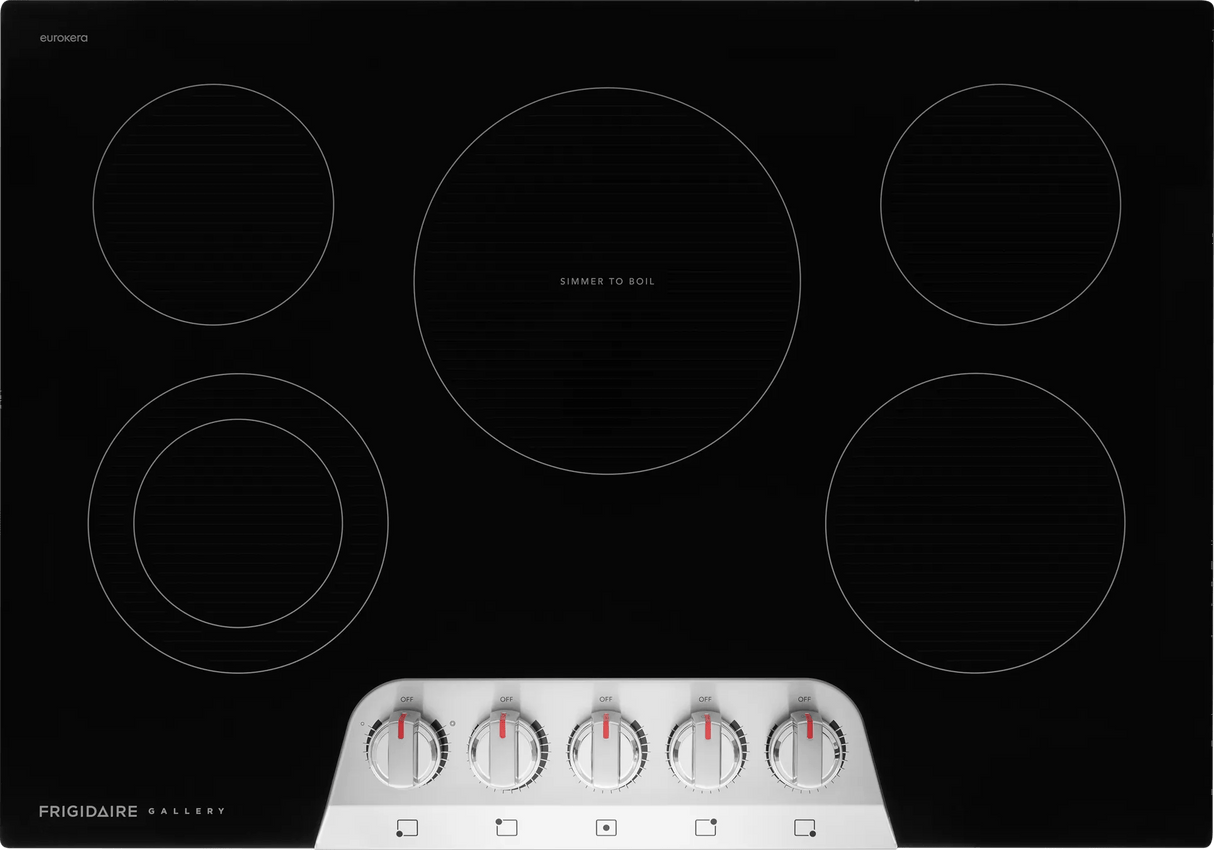 Frigidaire Gallery 30" Electric Cooktop with 5 Radiant Elements &amp; EvenTemp, Stainless Steel