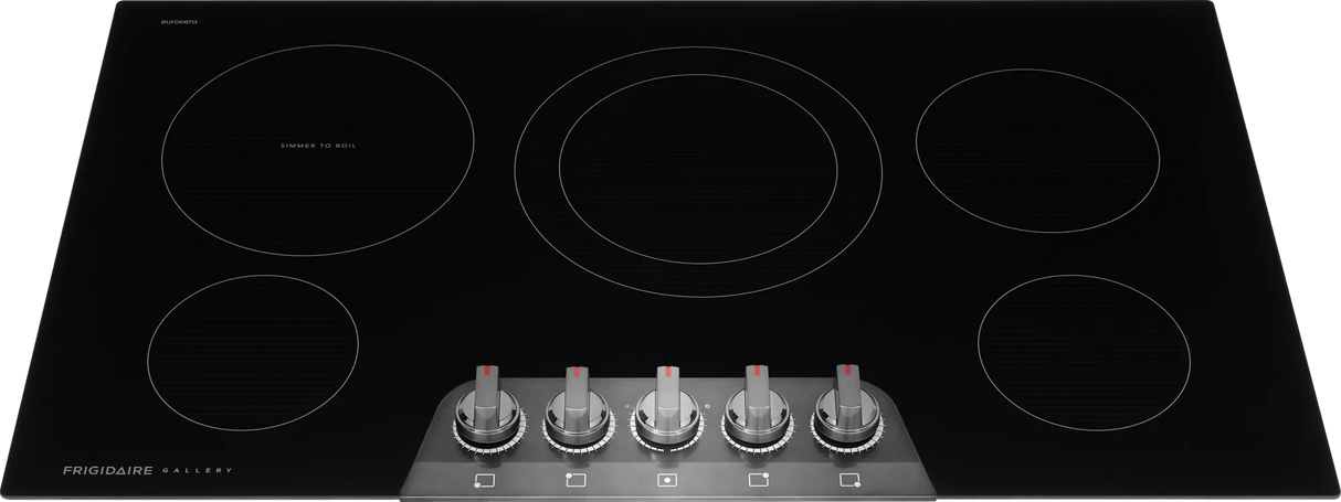 Frigidaire Gallery 36" Electric Cooktop with 5 Radiant Elements &amp; EvenTemp, Black Stainless Steel