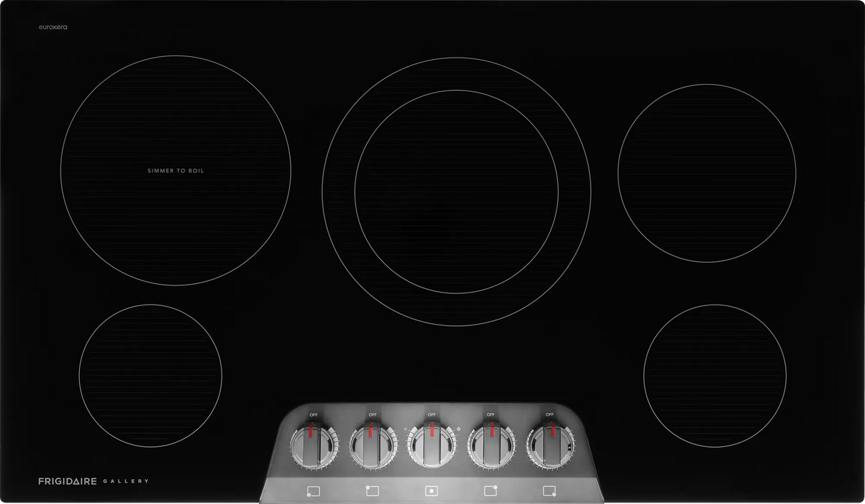 Frigidaire Gallery 36" Electric Cooktop with 5 Radiant Elements &amp; EvenTemp, Black Stainless Steel