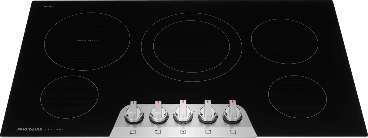Frigidaire Gallery 36" Electric Cooktop with 5 Radiant Elements, SpaceWise Expandable &amp; EvenTemp, Stainless Steel