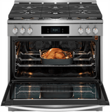 Frigidaire Gallery 36" Slide-In Dual-Fuel Range with Total Convection &amp; Air Fry, 6 Burners, 4.6 Cu. Ft., Smudge-Proof Stainless Steel - GCFD3661AF