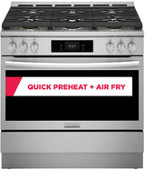 Frigidaire Gallery 36" Slide-In Dual-Fuel Range with Total Convection &amp; Air Fry, 6 Burners, 4.6 Cu. Ft., Smudge-Proof Stainless Steel - GCFD3661AF