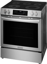 Frigidaire Gallery 30" Front Control Freestanding Electric Range with Total Convection &amp; Air Fry, 5.3 Cu. Ft., Smudge-Proof Stainless Steel - GCFE3059BF