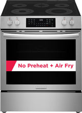 Frigidaire Gallery 30" Front Control Freestanding Electric Range with Total Convection &amp; Air Fry, 5.3 Cu. Ft., Smudge-Proof Stainless Steel - GCFE3059BF