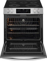 Frigidaire Gallery 30" Front Control Freestanding Electric Range with Total Convection &amp; Air Fry, 5.3 Cu. Ft., Smudge-Proof Stainless Steel - GCFE3059BF