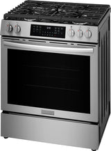 Frigidaire Gallery 30" Front Control Freestanding Gas Range with Total Convection &amp; Air Fry, 5.1 Cu. Ft., Smudge-Proof Stainless Steel - GCFG3059BF