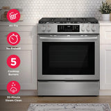 Frigidaire Gallery 30" Front Control Freestanding Gas Range with Total Convection &amp; Air Fry, 5.1 Cu. Ft., Smudge-Proof Stainless Steel - GCFG3059BF