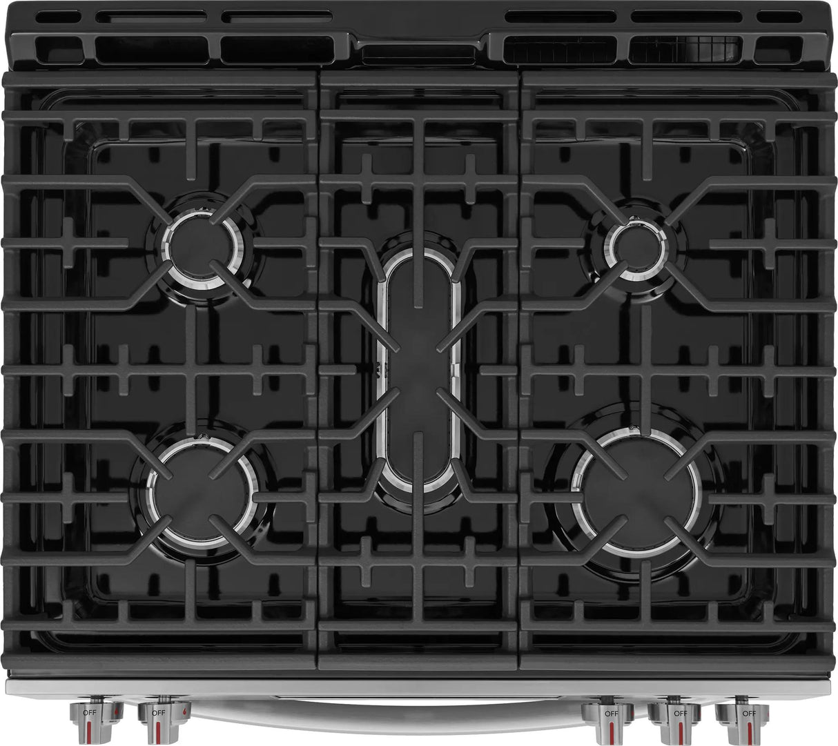 Frigidaire Gallery 30" Front Control Freestanding Gas Range with Total Convection &amp; Air Fry, 5.1 Cu. Ft., Smudge-Proof Stainless Steel - GCFG3059BF