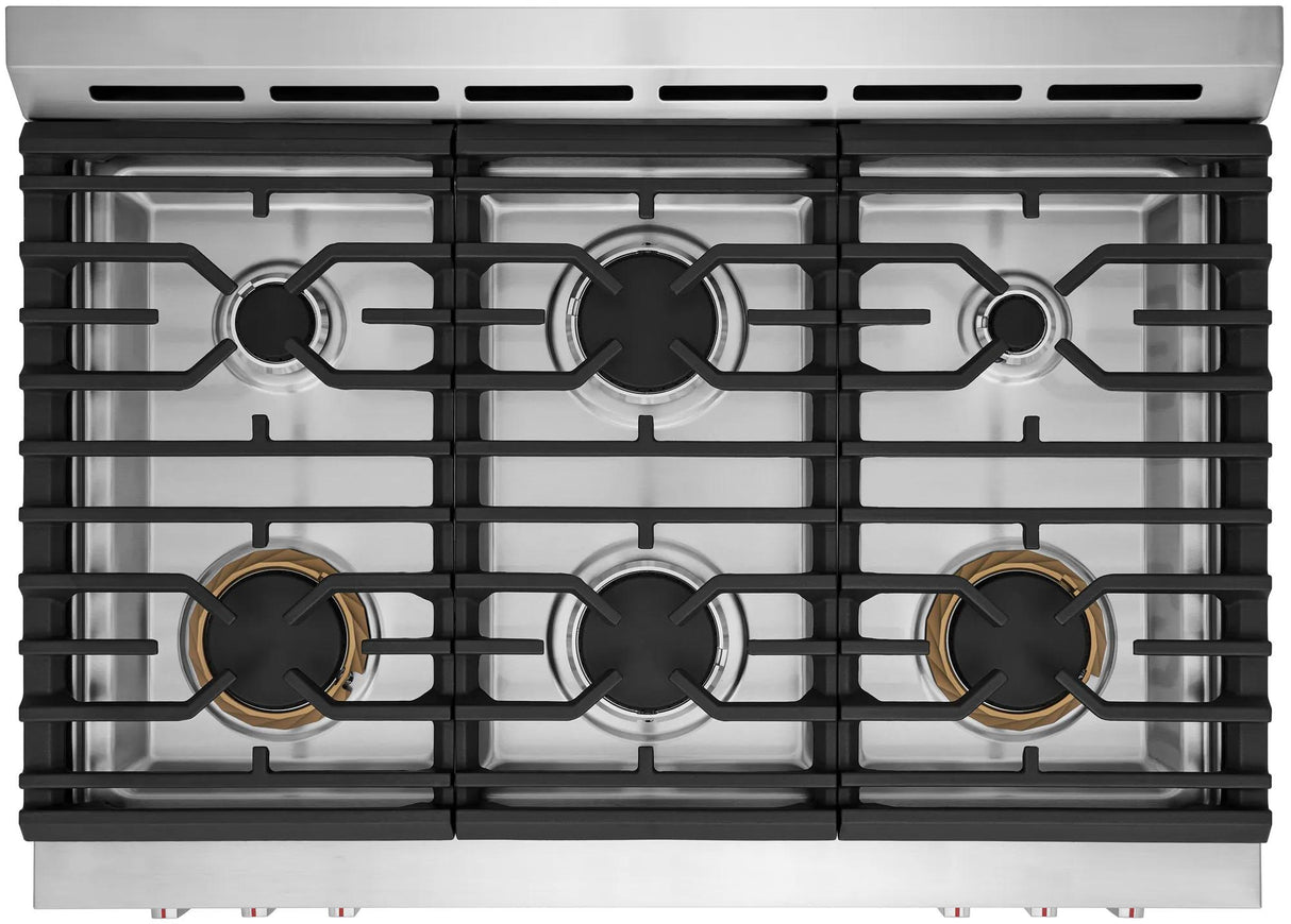 Frigidaire Gallery 36" Freestanding Gas Range with Total Convection &amp; Air Fry, 6 Burners, 4.6 Cu. Ft., Smudge-Proof Stainless Steel - GCFG3661AF