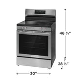 Frigidaire Gallery 30" Rear Control Electric Range with Air Fry – 5.3 Cu. Ft. Total Convection, Smudge-Proof Stainless Steel