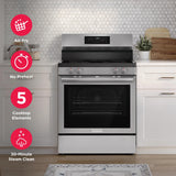 Frigidaire Gallery 30" Rear Control Electric Range with Air Fry – 5.3 Cu. Ft. Total Convection, Smudge-Proof Stainless Steel
