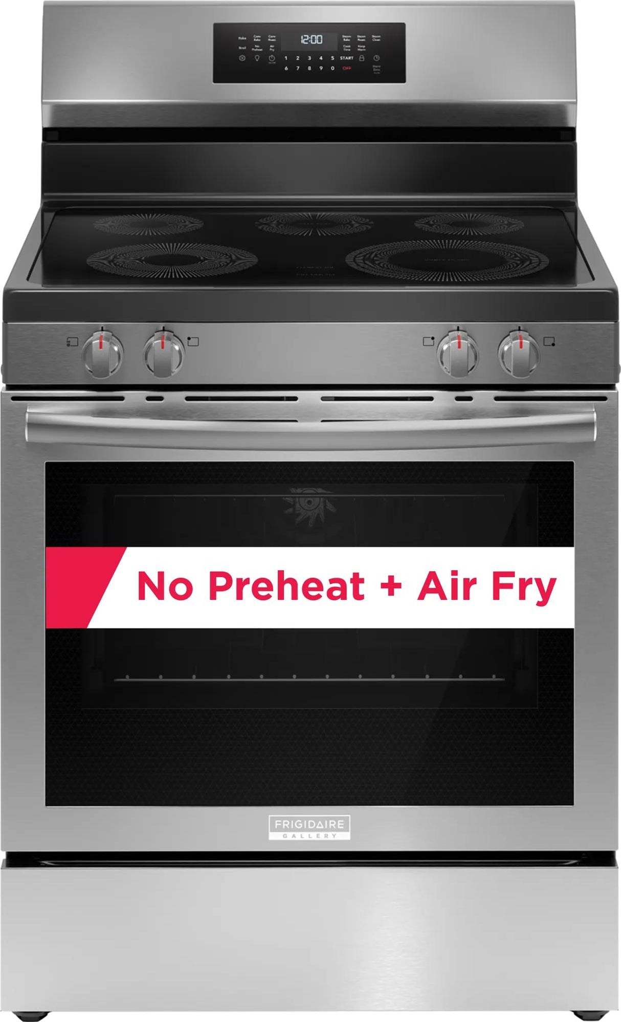 Frigidaire Gallery 30" Rear Control Electric Range with Air Fry – 5.3 Cu. Ft. Total Convection, Smudge-Proof Stainless Steel