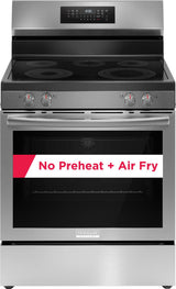 Frigidaire Gallery 30" Rear Control Electric Range with Air Fry – 5.3 Cu. Ft. Total Convection, Smudge-Proof Stainless Steel