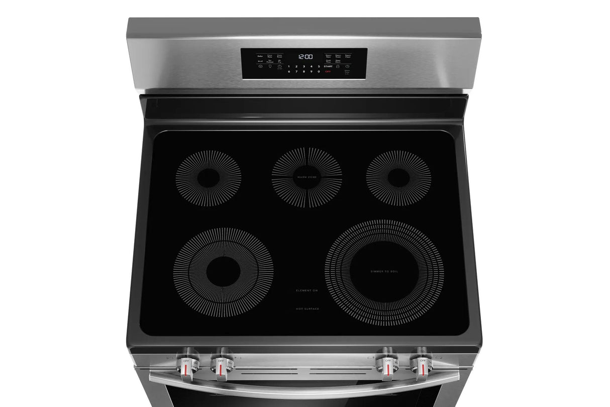 Frigidaire Gallery 30" Rear Control Electric Range with Air Fry – 5.3 Cu. Ft. Total Convection, Smudge-Proof Stainless Steel
