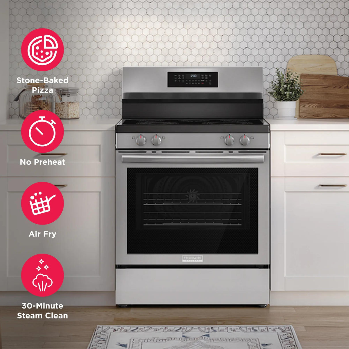 Frigidaire Gallery GCRE3070BF cooktop detail