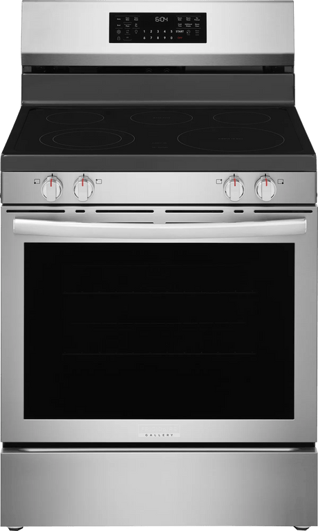 Frigidaire Gallery GCRE3070BF 30-inch electric range, front view