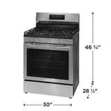 Frigidaire Gallery 30" Freestanding Gas Range with Total Convection &amp; Air Fry, 5.1 Cu. Ft., Stainless Steel - GCRG3059BF