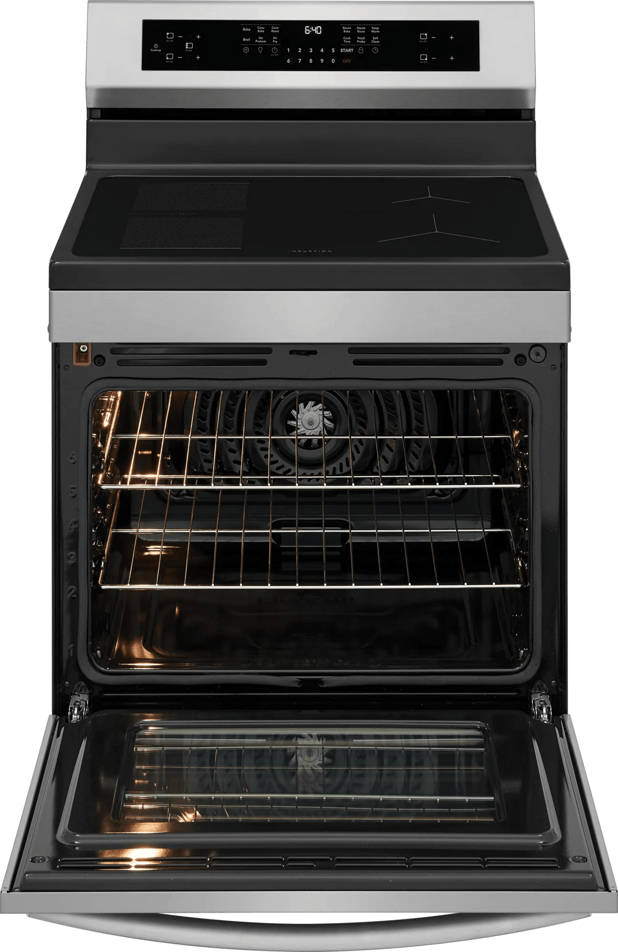 Frigidaire Gallery 30" Freestanding Induction Range with Total Convection &amp; Air Fry, 5.3 Cu. Ft., Smudge-Proof Stainless Steel - GCRI3060BF