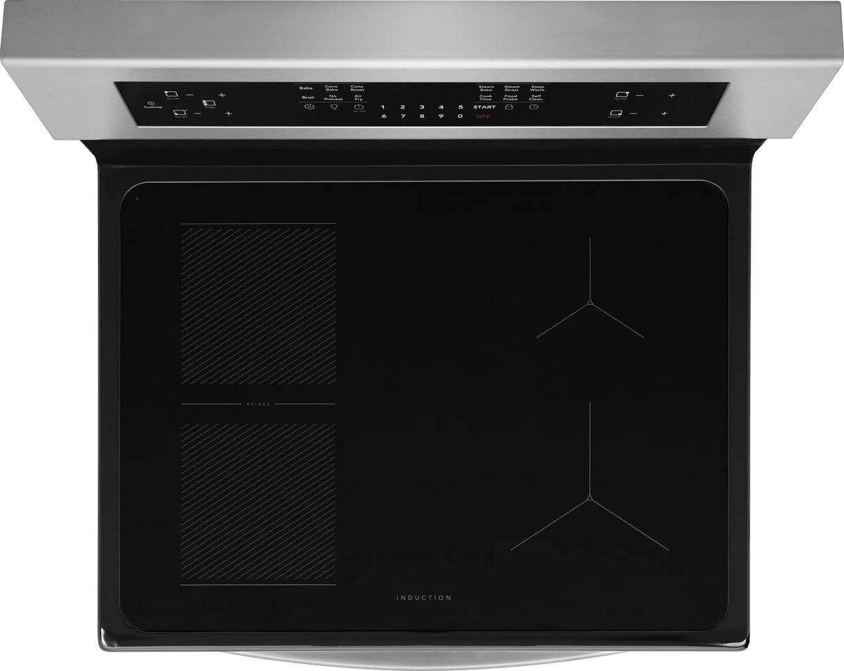 Frigidaire Gallery 30" Freestanding Induction Range with Total Convection &amp; Air Fry, 5.3 Cu. Ft., Smudge-Proof Stainless Steel - GCRI306HBF