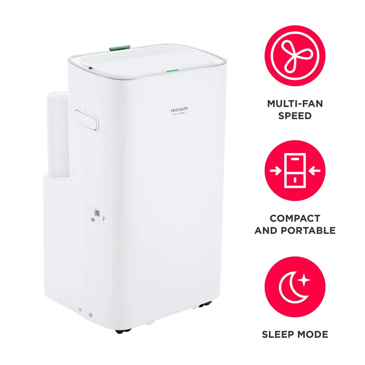 Frigidaire Gallery 3-in-1 Smart Inverter Portable Air Conditioner, 14,000 BTU (10,500 DOE) with Wi-Fi, White - GHPC142AA1