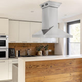 ZLINE 30 in. CrownSound™ Ducted Vent Island Mount Range Hood in Stainless Steel with Built-in Bluetooth Speakers (GL1iCRN-BT-30) - (GL1ICRNBT30) -