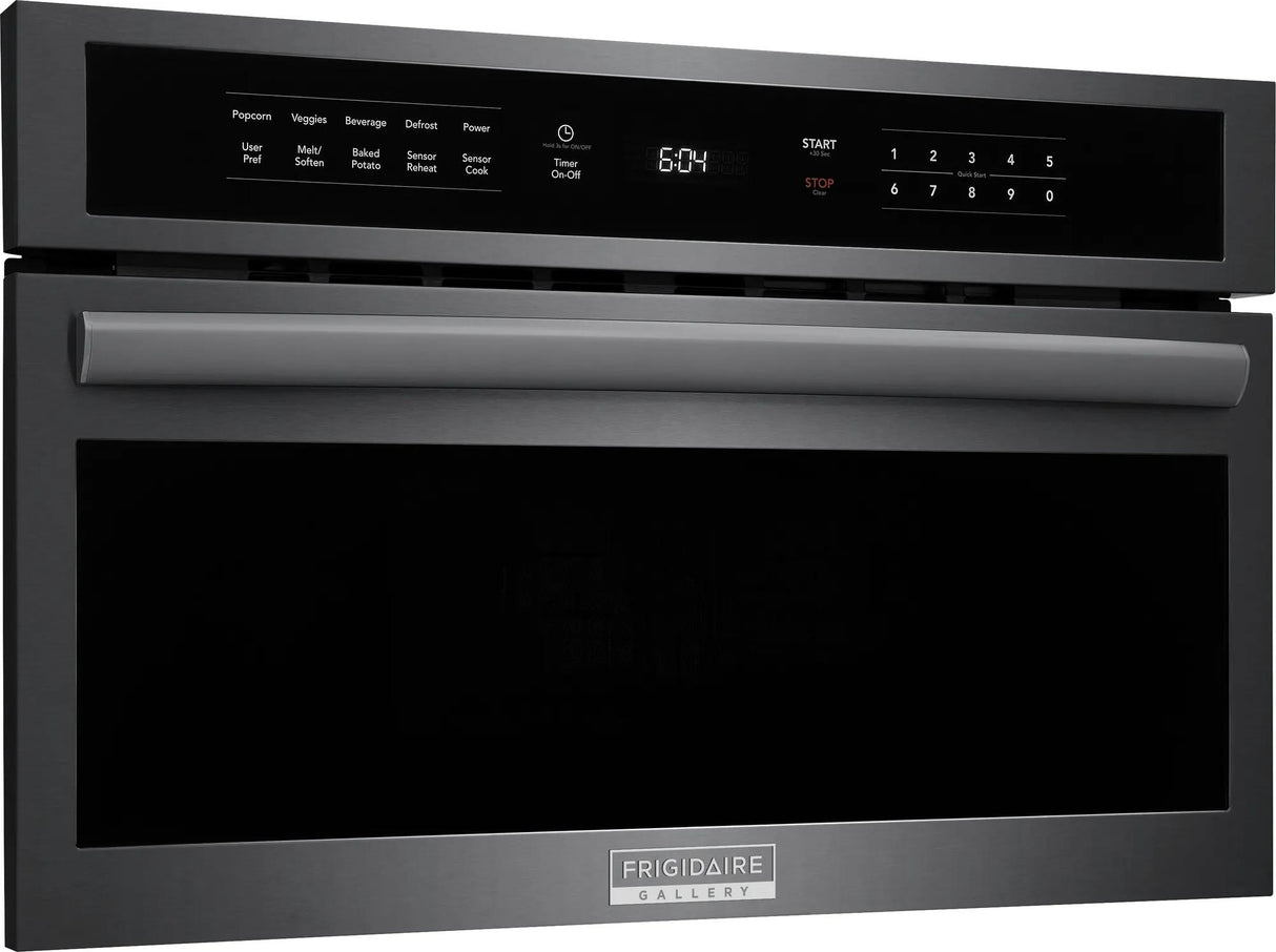 Frigidaire Gallery 30" Built-In Microwave Oven with Drop-Down Door, 1.6 Cu. Ft., Smudge-Proof Black Stainless Steel