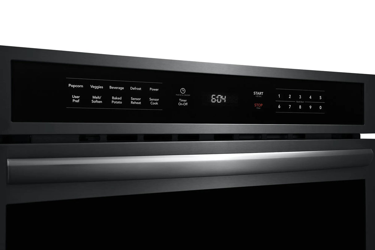 Frigidaire Gallery 30" Built-In Microwave Oven with Drop-Down Door, 1.6 Cu. Ft., Smudge-Proof Black Stainless Steel