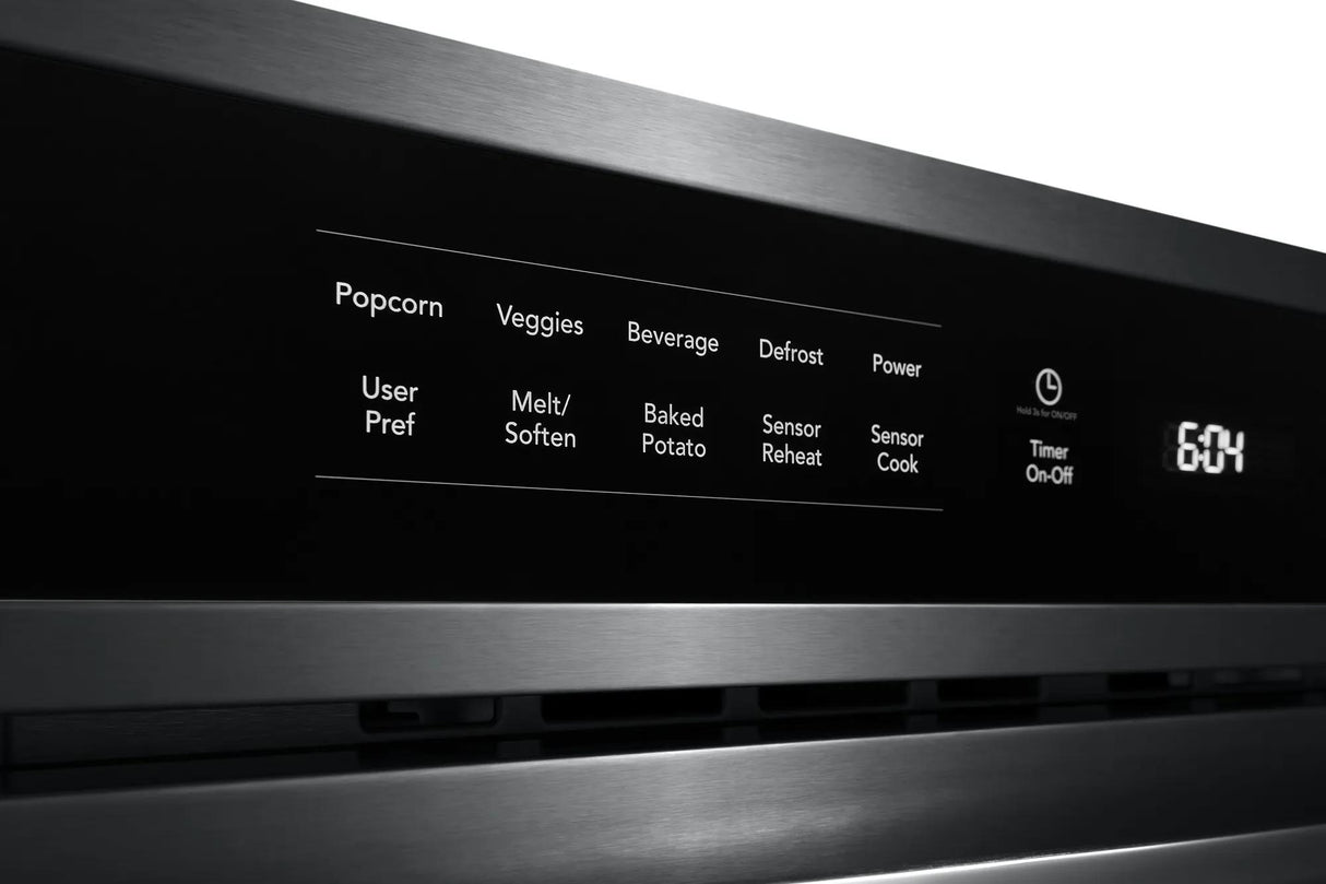 Frigidaire Gallery 30" Built-In Microwave Oven with Drop-Down Door, 1.6 Cu. Ft., Smudge-Proof Black Stainless Steel