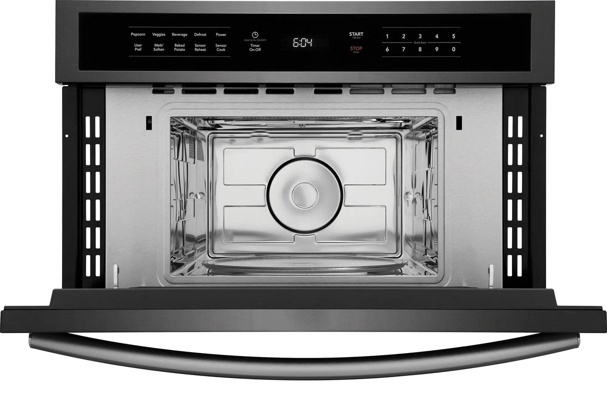 Frigidaire Gallery 30" Built-In Microwave Oven with Drop-Down Door, 1.6 Cu. Ft., Smudge-Proof Black Stainless Steel