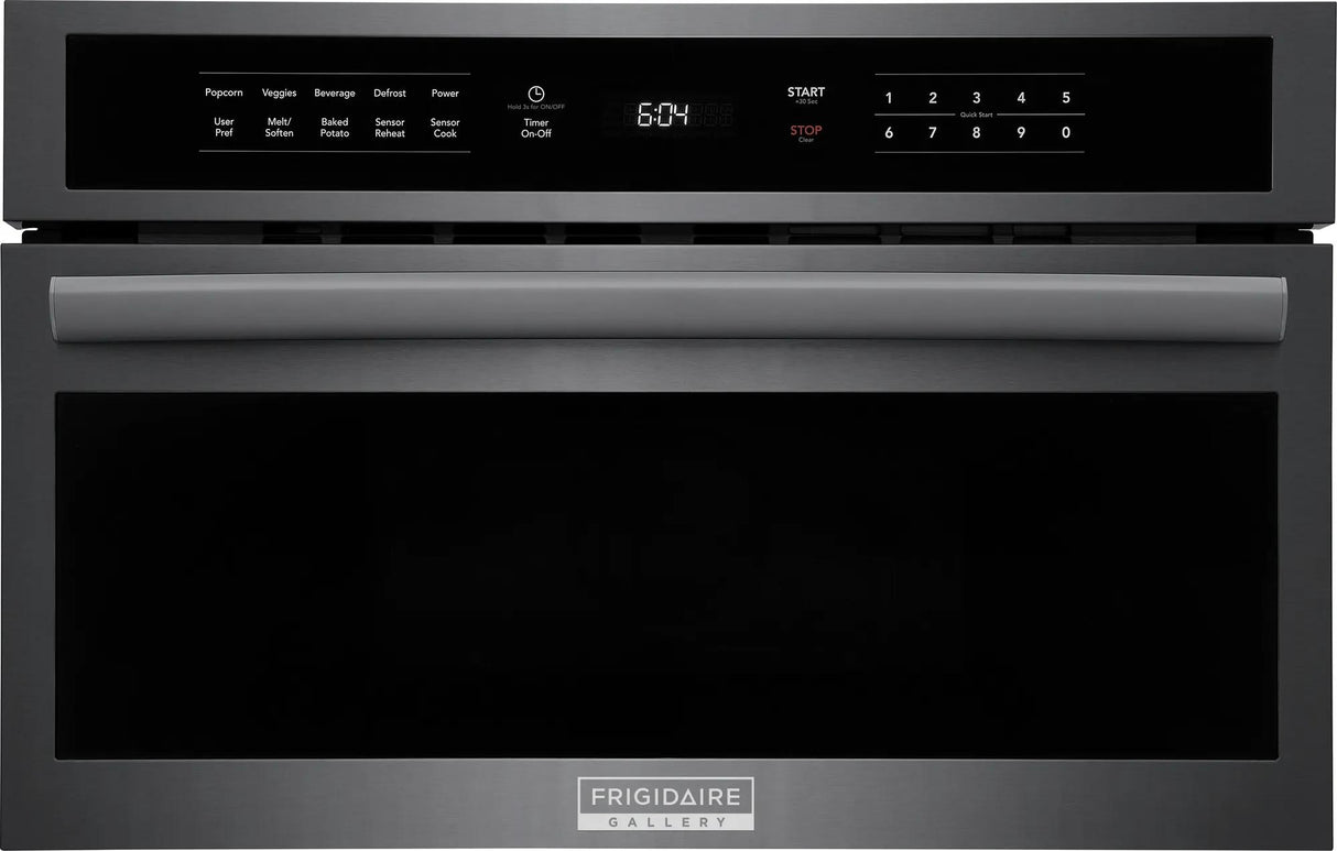 Frigidaire Gallery 30" Built-In Microwave Oven with Drop-Down Door, 1.6 Cu. Ft., Smudge-Proof Black Stainless Steel