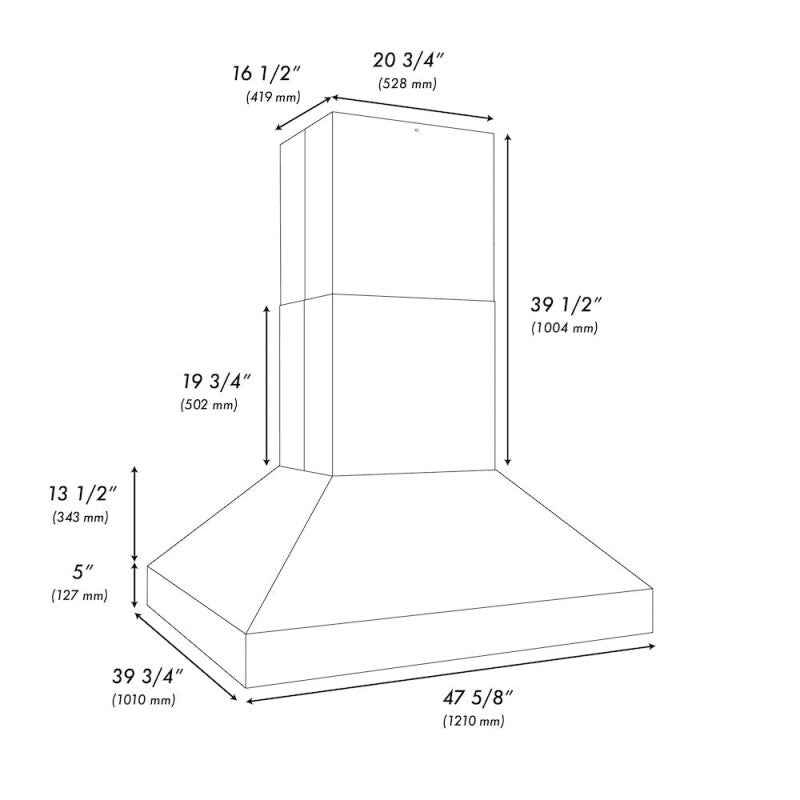 ZLINE 48 in. Island Mount Outdoor Grill Hood (GOi1-48) - (GOI148) -