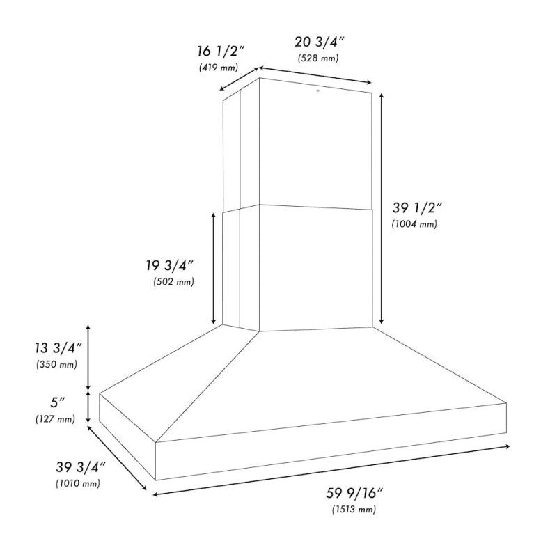 ZLINE 60 in. Island Mount Outdoor Grill Hood (GOi1-60) - (GOI160) -