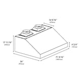 ZLINE 72 in. Under Cabinet Outdoor Grill Hood (GOU1-72) - (GOU172) -