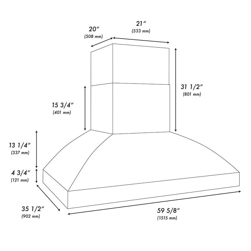 ZLINE 60 in. Wall Mount Outdoor Grill Hood (GOW2-60) - (GOW260) -