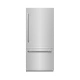 ZLINE 36 in. 19.8 cu. ft. Built-In Bottom Freezer Refrigerator with Water Dispenser and Ice Maker in Stainless Steel with Graphite Gray Interior (GRBIT-304-36) - (GRBIT30436) -