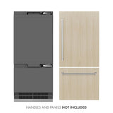 ZLINE 36 in. 19.8 cu. ft. Panel Ready Built-In Bottom Freezer Refrigerator with Water Dispenser and Ice Maker with Graphite Gray Interior (GRBIT-36) - (GRBIT36) -