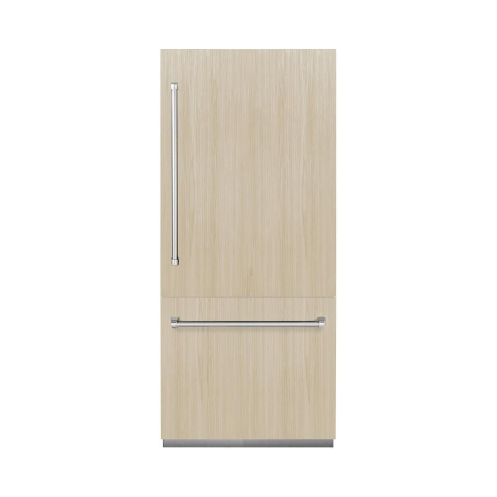 ZLINE 36 in. 19.8 cu. ft. Panel Ready Built-In Bottom Freezer Refrigerator with Water Dispenser and Ice Maker with Graphite Gray Interior (GRBIT-36) - (GRBIT36) -