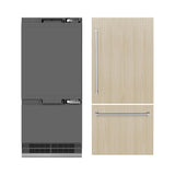 ZLINE 36 in. 19.8 cu. ft. Panel Ready Built-In Bottom Freezer Refrigerator with Water Dispenser and Ice Maker with Graphite Gray Interior (GRBIT-36) - (GRBIT36) -