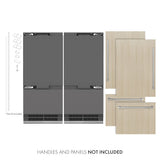 ZLINE 72 in. 39.6 cu. ft. Panel Ready French Door Built-In Bottom Freezer Refrigerator with Water Dispensers and Ice Makers with Graphite Gray Interior (GRBIT-72) - (GRBIT72) -