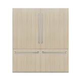 ZLINE 72 in. 39.6 cu. ft. Panel Ready French Door Built-In Bottom Freezer Refrigerator with Water Dispensers and Ice Makers with Graphite Gray Interior (GRBIT-72) - (GRBIT72) -