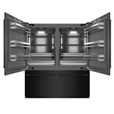 ZLINE 72 in. 39.6 cu. ft. French Door Built-In Bottom Freezer Refrigerator with Water Dispensers and Ice Makers in Black Stainless Steel with Graphite Gray Interior (GRBIT-BS-72) - (GRBITBS72) -